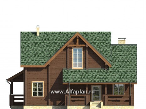 Проекты домов Альфаплан - Комфортный дом из клееного бруса - превью фасада №4
