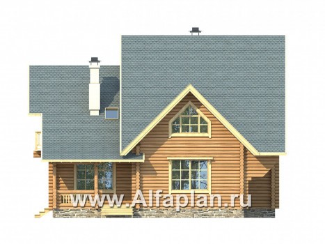 Проекты домов Альфаплан - Традиционный деревянный загородный дом - превью фасада №3