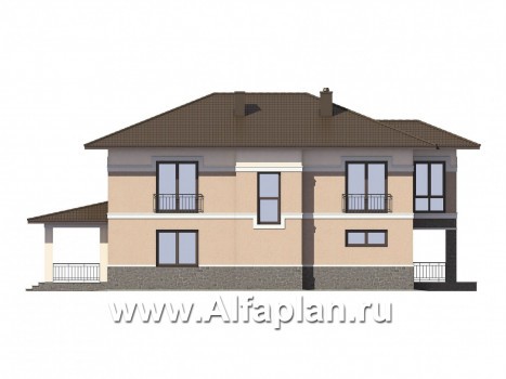 Проекты домов Альфаплан - Элегантный двухэтажный коттедж - превью фасада №2