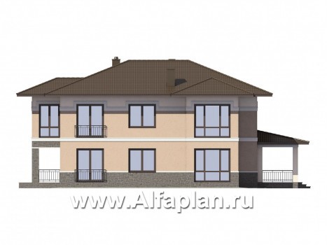Проекты домов Альфаплан - Элегантный двухэтажный коттедж - превью фасада №4