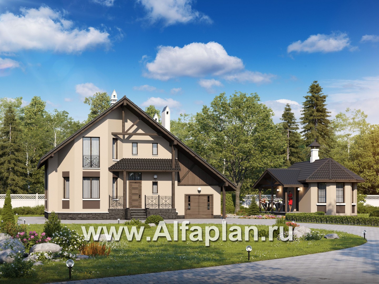 Проекты домов Альфаплан - «Регенсбург плюс»_ДУО - основное изображение