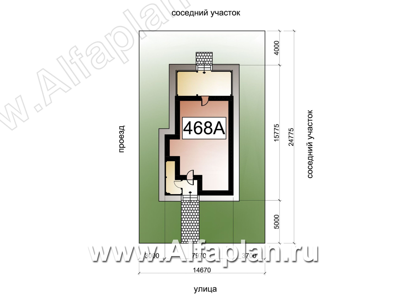 Проекты домов Альфаплан - «Арс» - дом с плоской кровлей для узкого участка - дополнительное изображение №2