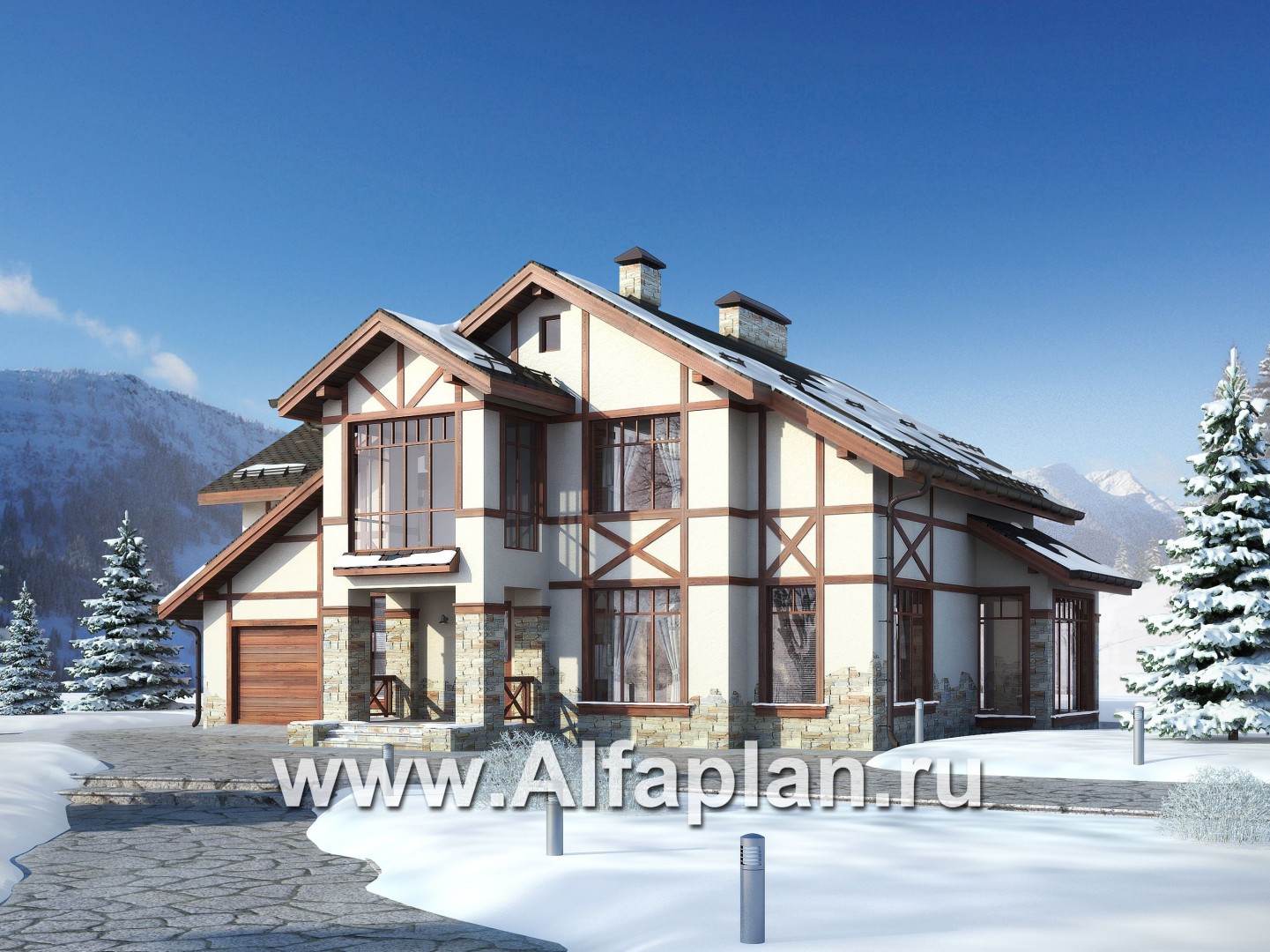 Проекты домов Альфаплан - Альпийское шале - основное изображение