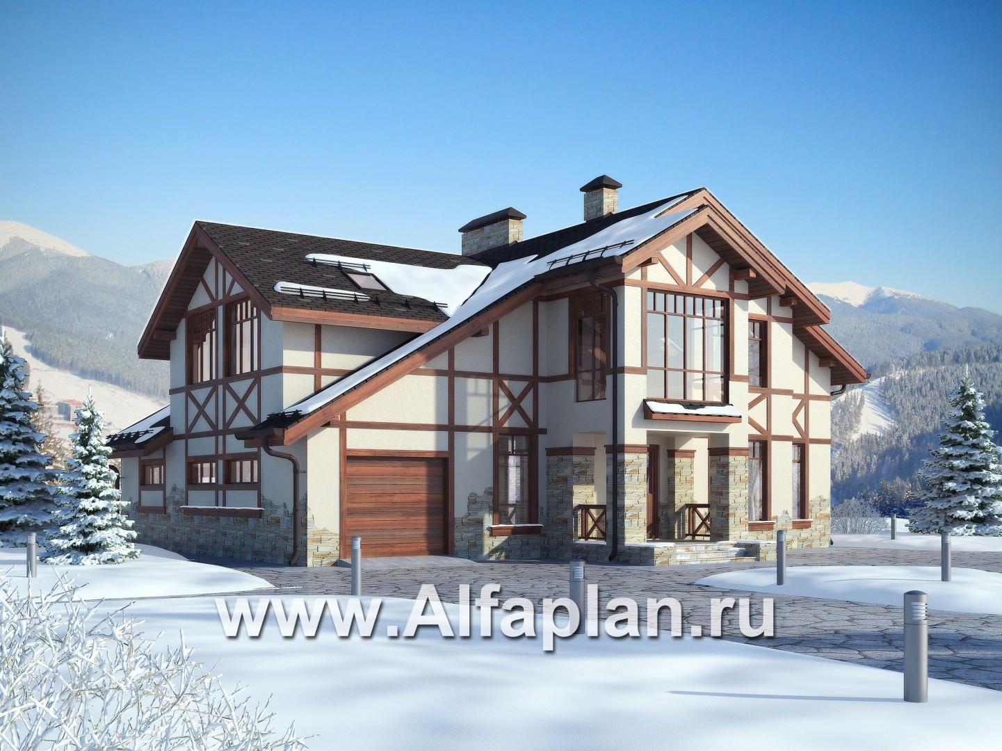 Проекты домов Альфаплан - Альпийское шале - дополнительное изображение №1