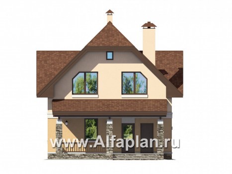 Проекты домов Альфаплан - Небольшой дом для загородной жизни - превью фасада №1
