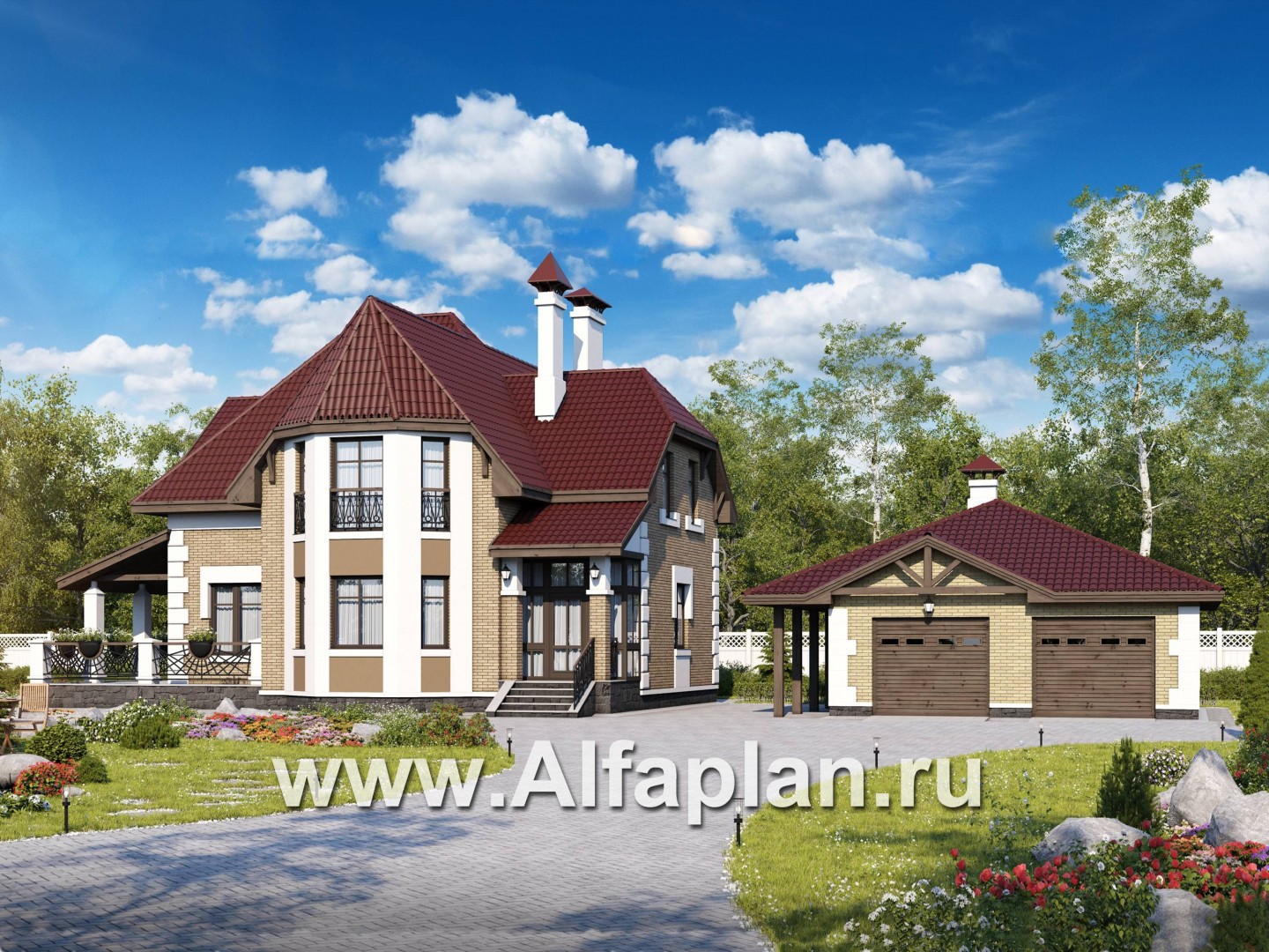 Проекты домов Альфаплан - «Клио»_ДУО - основное изображение