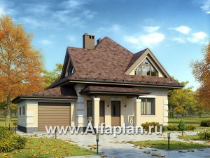 Проекты домов Альфаплан - Экономичный дом с гаражом - превью основного изображения