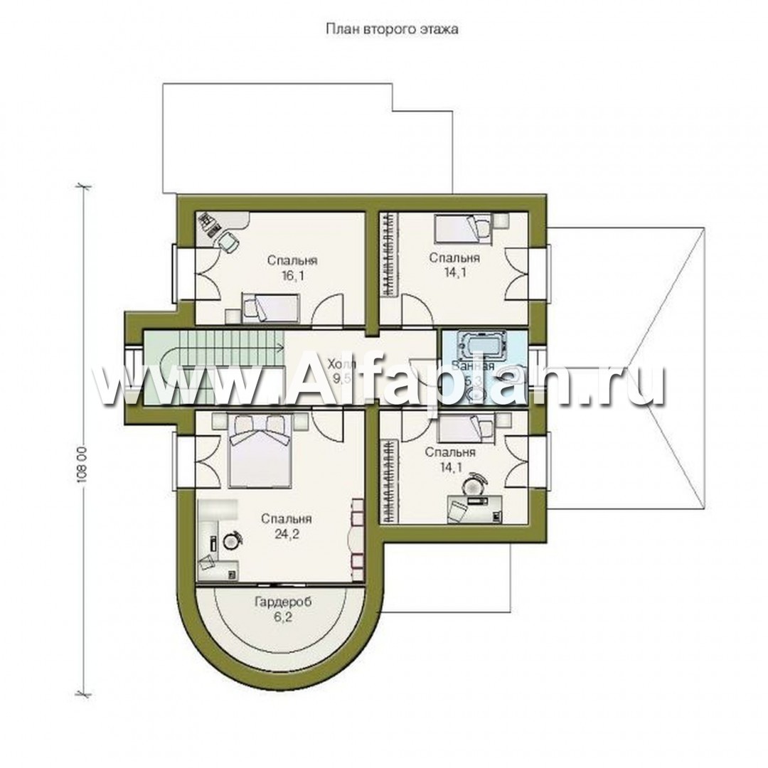 Проекты домов Альфаплан - «Альтбург» - коттедж в романтическом стиле - изображение плана проекта №2