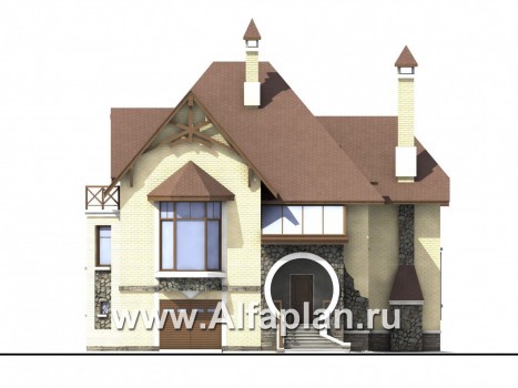 Проекты домов Альфаплан - «Серебряный век» - загородный дом с элементами арт-нуво - превью фасада №1