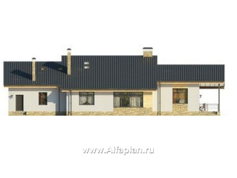 Проекты домов Альфаплан - Удобный современный мансардный коттедж - превью фасада №4