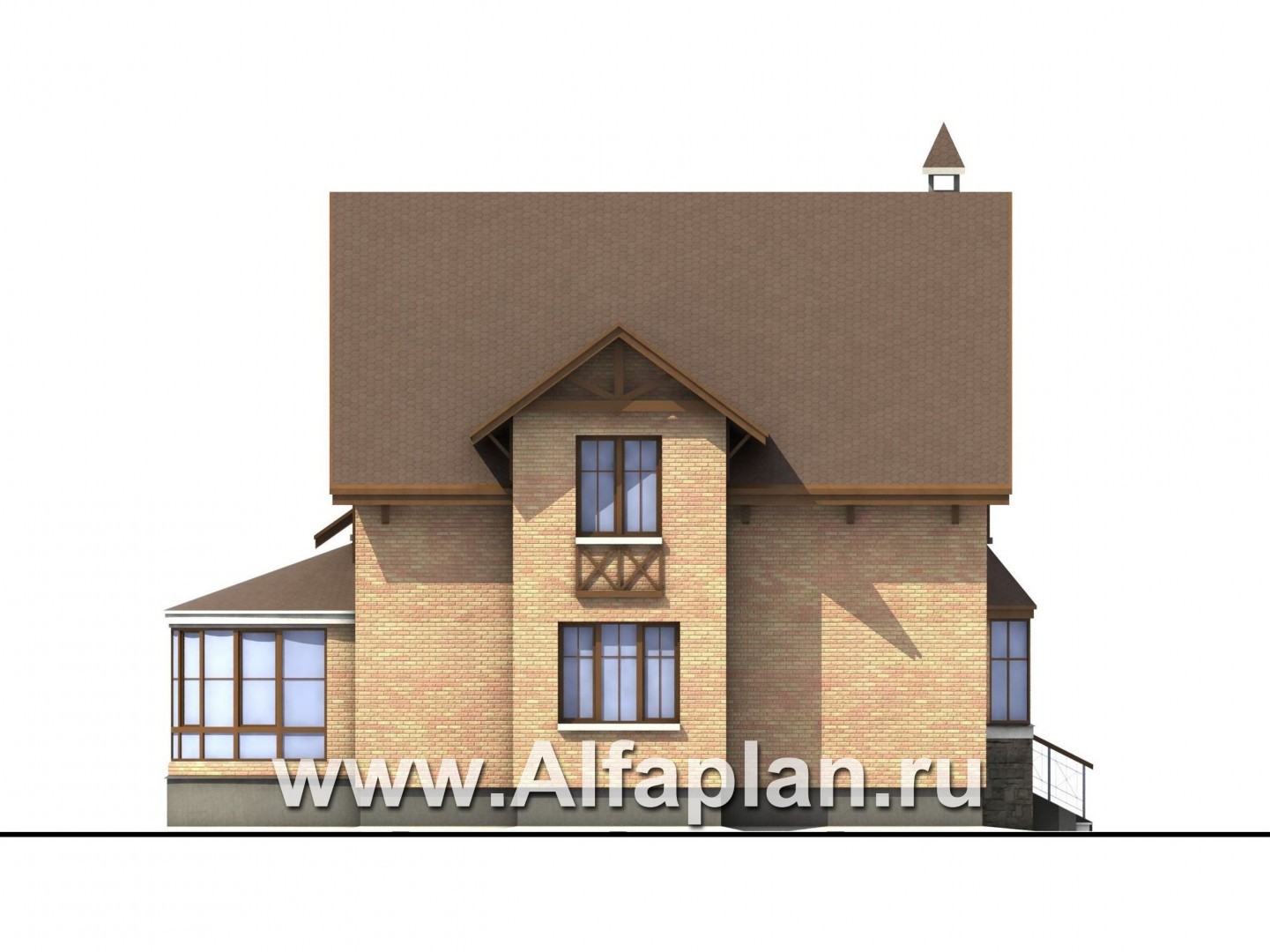 Проекты домов Альфаплан - «Вива Бе» - рациональный дом с навесом для машины - изображение фасада №3