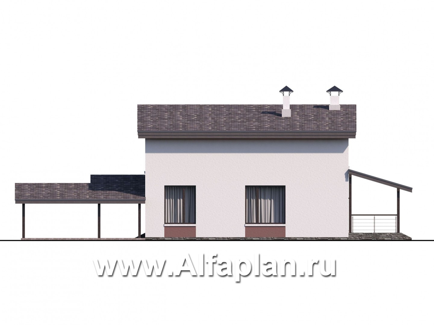 Проекты домов Альфаплан - «Арс» - дом --навесом для узкого участка - изображение фасада №4