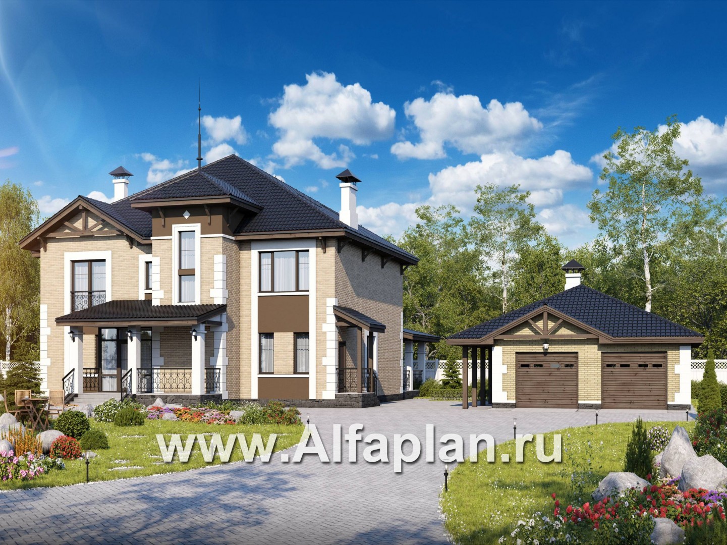 Проекты домов Альфаплан - «Демидов» ДУО - основное изображение