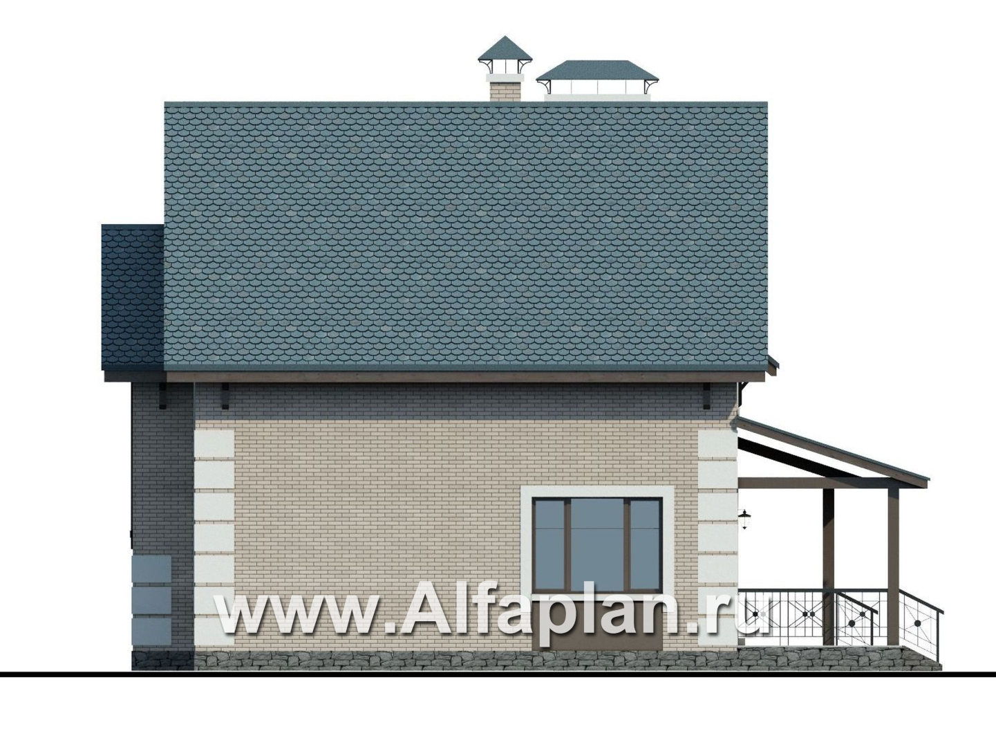 Проекты домов Альфаплан - «Приоритет»-  элегантный коттедж , удобный план дома - изображение фасада №2