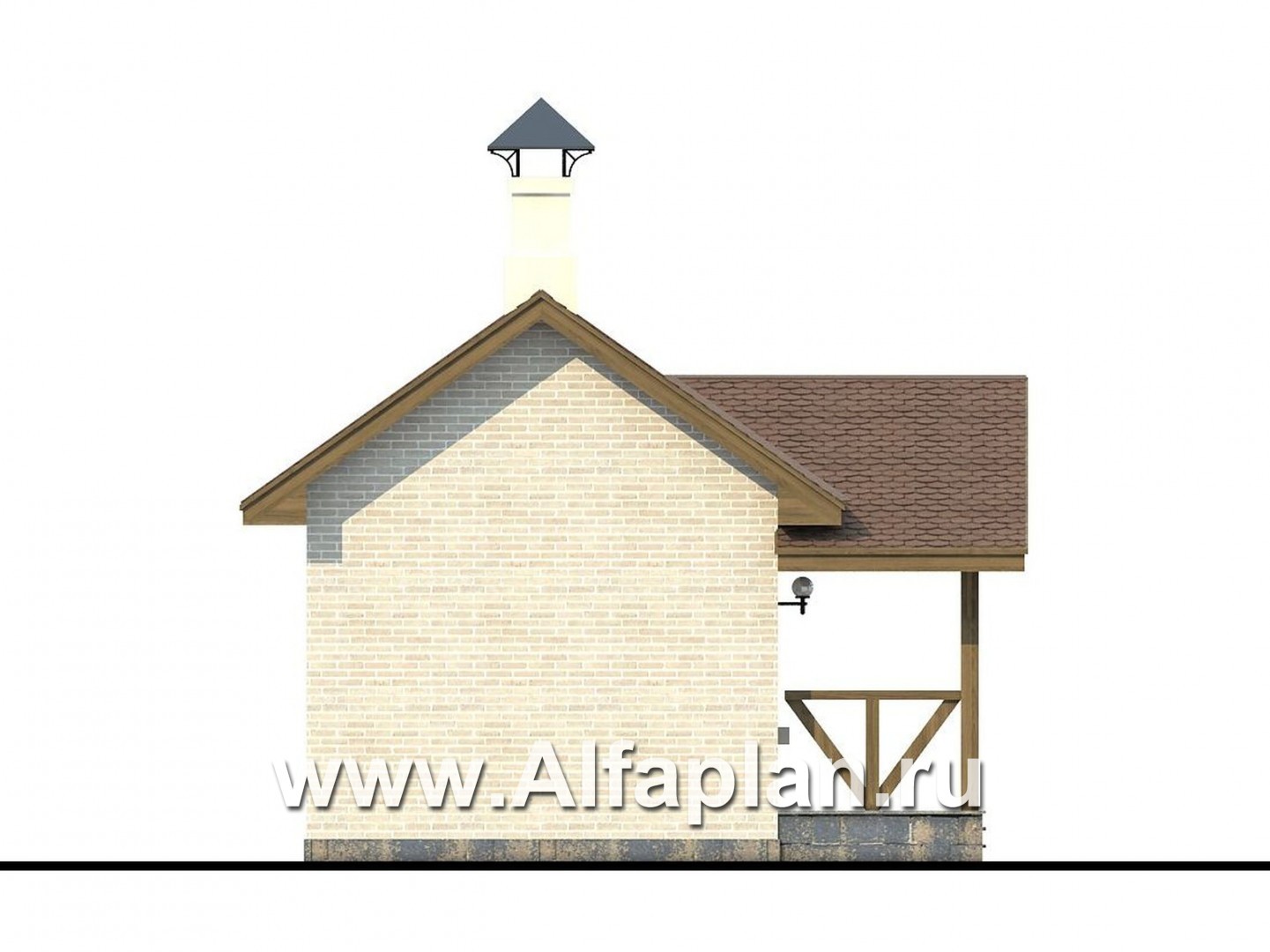 Проекты домов Альфаплан - Маленькая баня из газобетона для маленького участка - изображение фасада №4