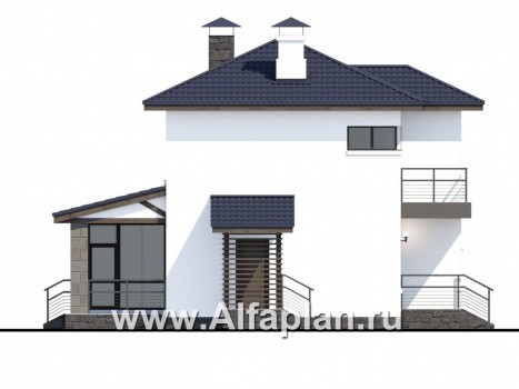Проекты домов Альфаплан - «Мотивация успеха» - дом, обращенный  окнами в сад - превью фасада №3