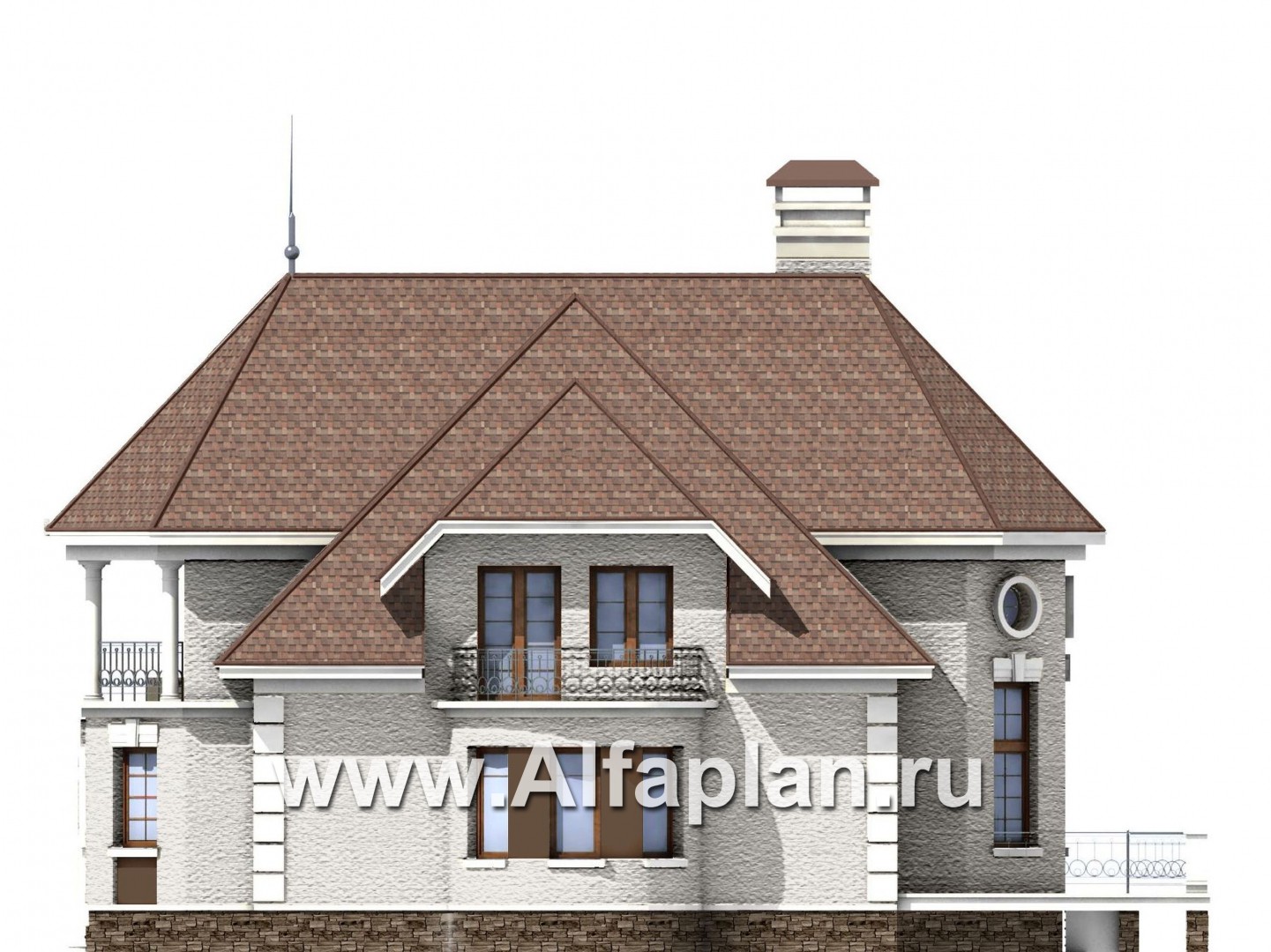 Проекты домов Альфаплан - «Белта» -  двухэтажный коттедж в романтическом стиле - изображение фасада №2