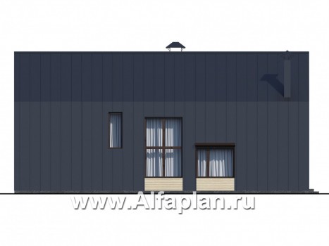 Проекты домов Альфаплан - «Омега» - коттедж для узкого участка - превью фасада №3
