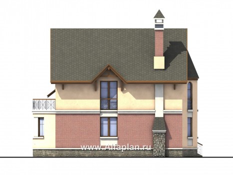 Проекты домов Альфаплан - «Аристо» - компактный дом с навесом для машины - превью фасада №3