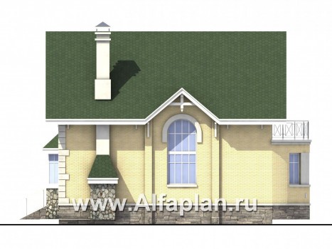 Проекты домов Альфаплан - «Ретростилиса» - рациональный дом с гаражом - превью фасада №2