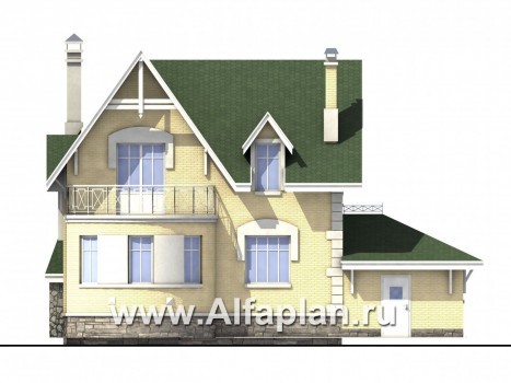 Проекты домов Альфаплан - «Ретростилиса» - рациональный дом - - превью фасада №4