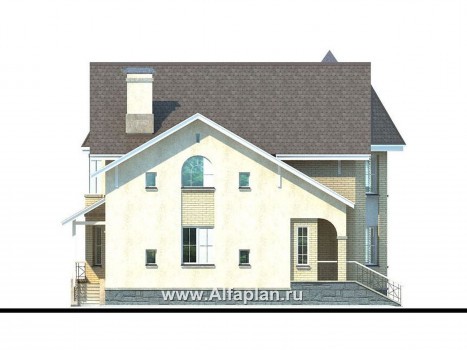 Проекты домов Альфаплан - «Фортуна» - экономичный и компактный загородный дом - превью фасада №3