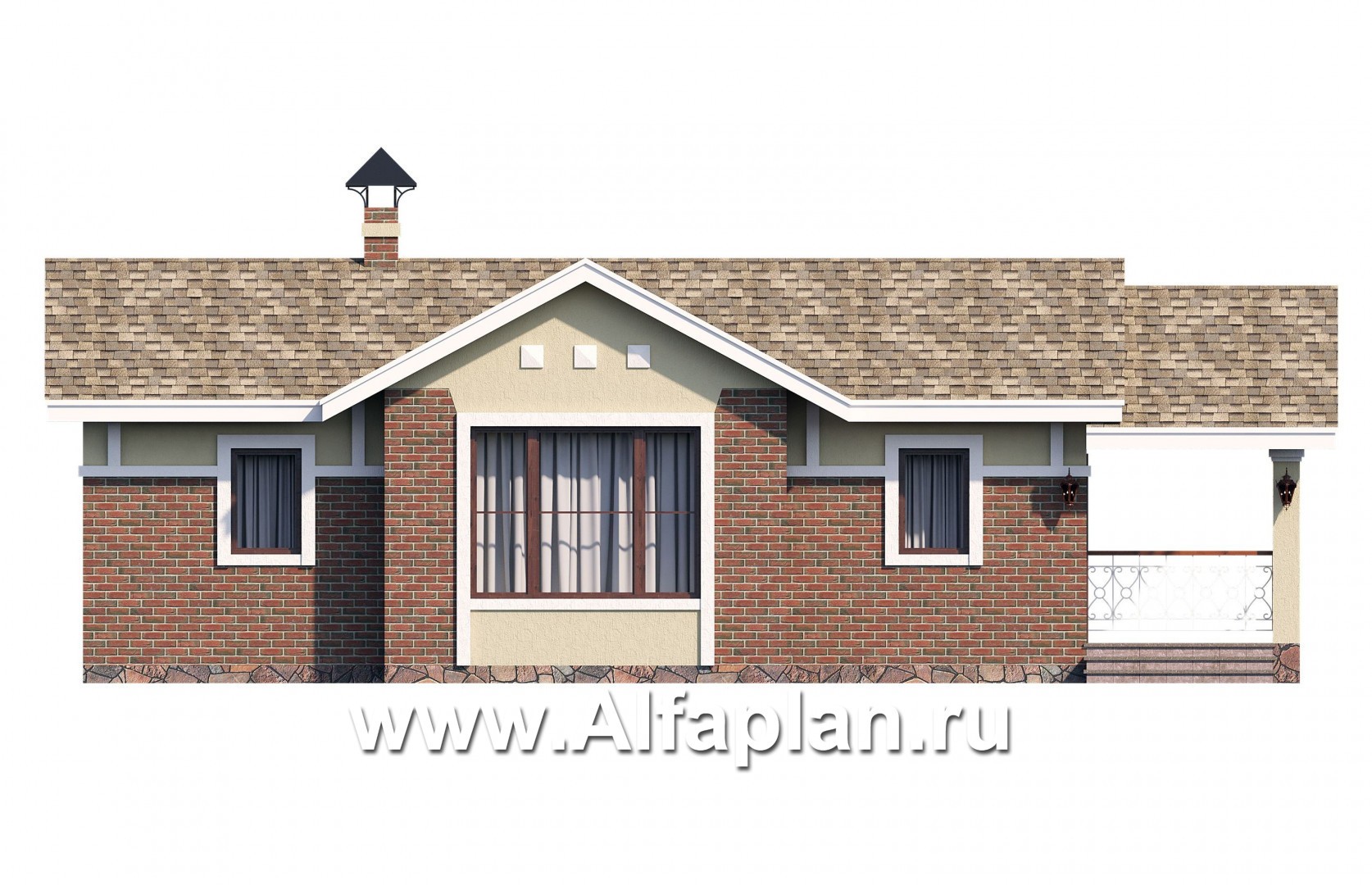 Проекты домов Альфаплан - Проект бани, со спальней - изображение фасада №1
