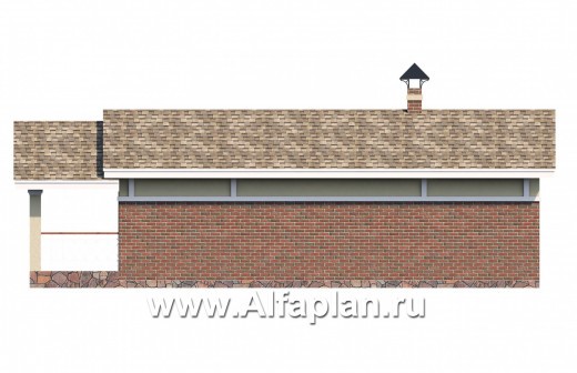 Проекты домов Альфаплан - Проект бани, со спальней - превью фасада №4