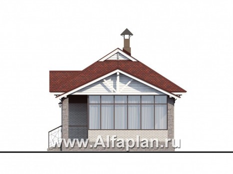 Проекты домов Альфаплан - «Карат» - проект кирпичного дома - превью фасада №2
