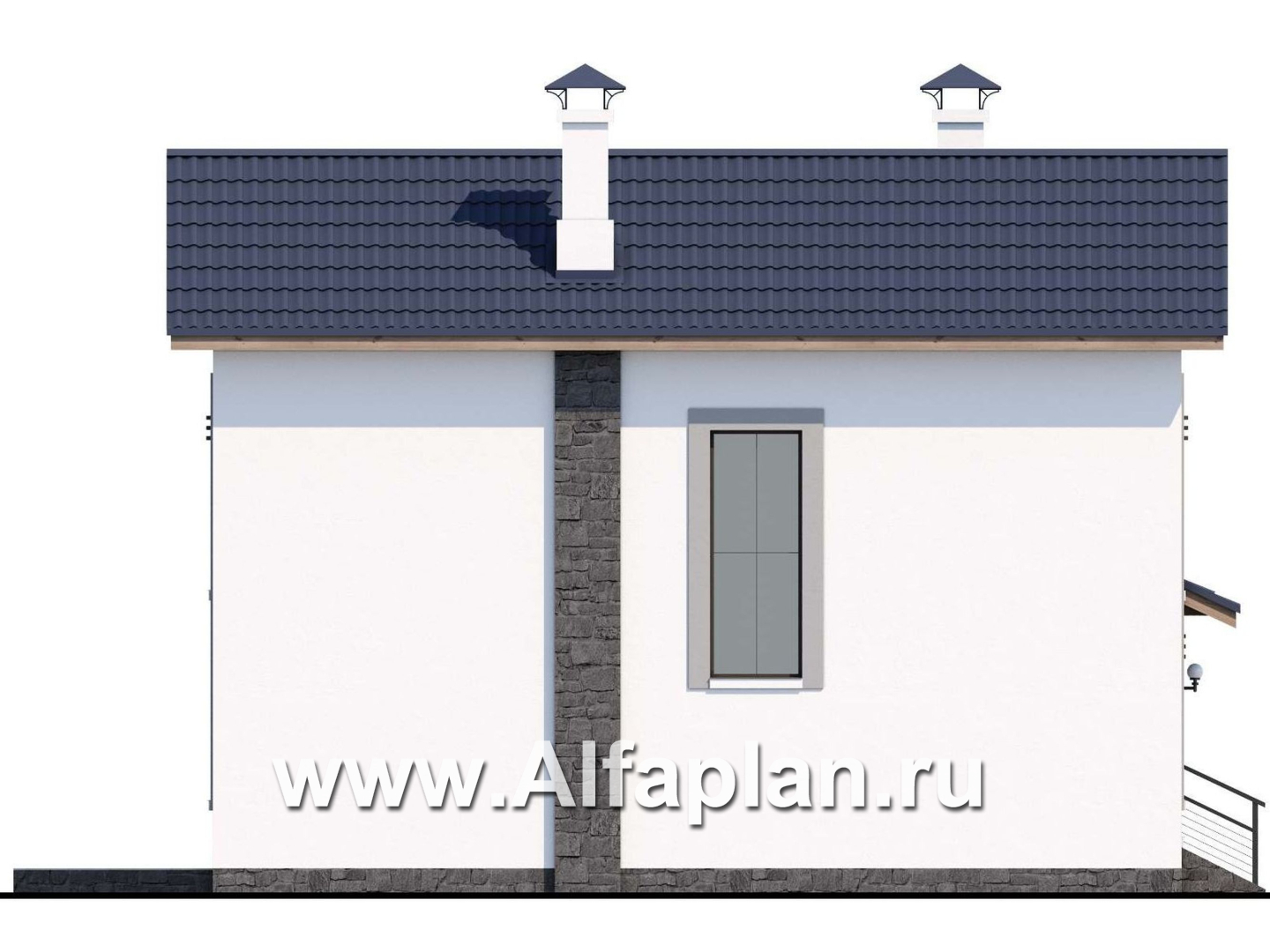 Проекты домов Альфаплан - «Каюткомпания» - проект двухэтажного дома для небольшой семьи - изображение фасада №3