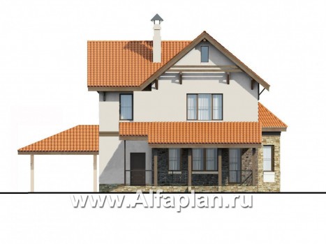 Проекты домов Альфаплан - «Pro vita» - компактный дом с удобной планировкой - превью фасада №4