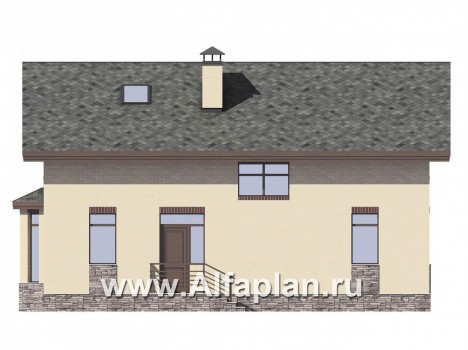 Проекты домов Альфаплан - Небольшой дом для большой семьи(6 спален) - превью фасада №3