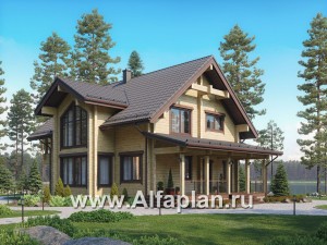 Проекты домов Альфаплан - Современный дом из бруса с удобной планировкой - превью основного изображения