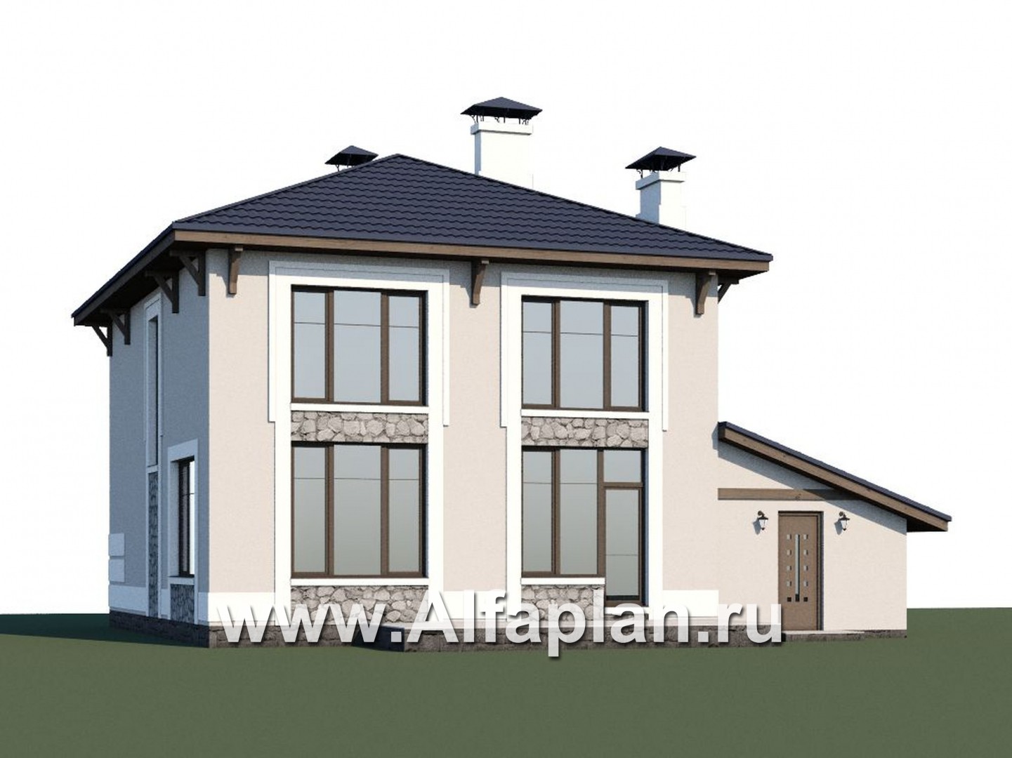Проекты домов Альфаплан - «Смарт» - проект дувухэтажного дома из газоблоков - дополнительное изображение №1
