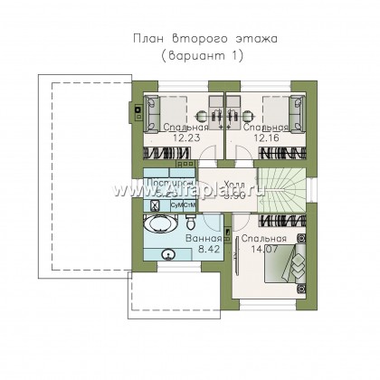 Проекты домов Альфаплан - «Смарт» - проект дувухэтажного дома из газоблоков - превью плана проекта №2