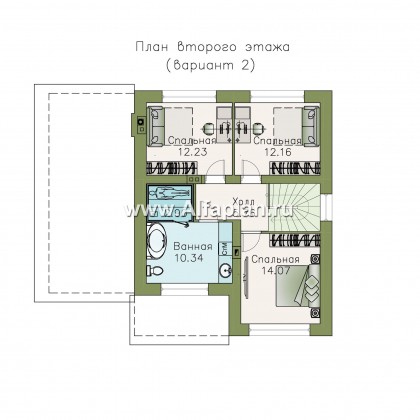 Проекты домов Альфаплан - «Смарт» - проект дувухэтажного дома из газоблоков - превью плана проекта №3