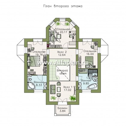 Проекты домов Альфаплан - «Головин»- особняк в стиле Петровских традиций - превью плана проекта №2