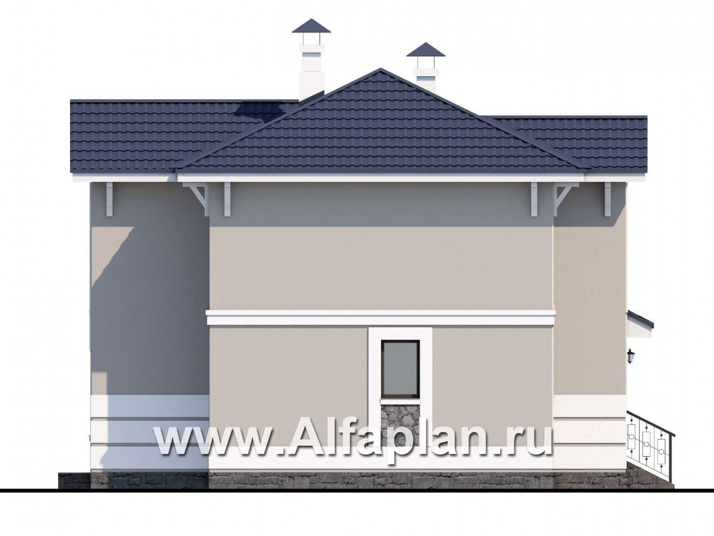 Проекты домов Альфаплан - «Жемчужина» - небольшой изысканный коттедж с удобной планировкой - изображение фасада №3