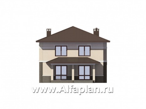 Проекты домов Альфаплан - Двухэтажный особняк с удобной планировкой - превью фасада №1