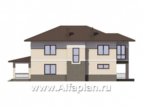 Проекты домов Альфаплан - Двухэтажный особняк с удобной планировкой - превью фасада №4
