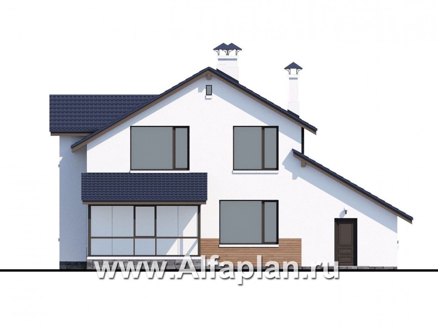 Проекты домов Альфаплан - «Четвертое измерение» - стильный современный дом с комфортабельной планировкой - изображение фасада №4
