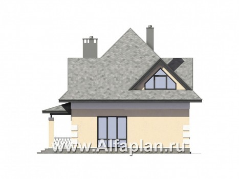 Проекты домов Альфаплан - Компактный и экономичный мансардный дом - превью фасада №4