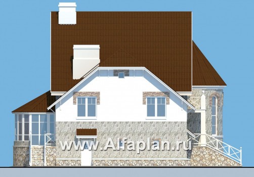Проекты домов Альфаплан - «Квентин Дорвард» - коттедж с романтическим характером - превью фасада №3