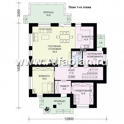 Проекты домов Альфаплан - Двухэтажный дом для большой семьи - превью плана проекта №1