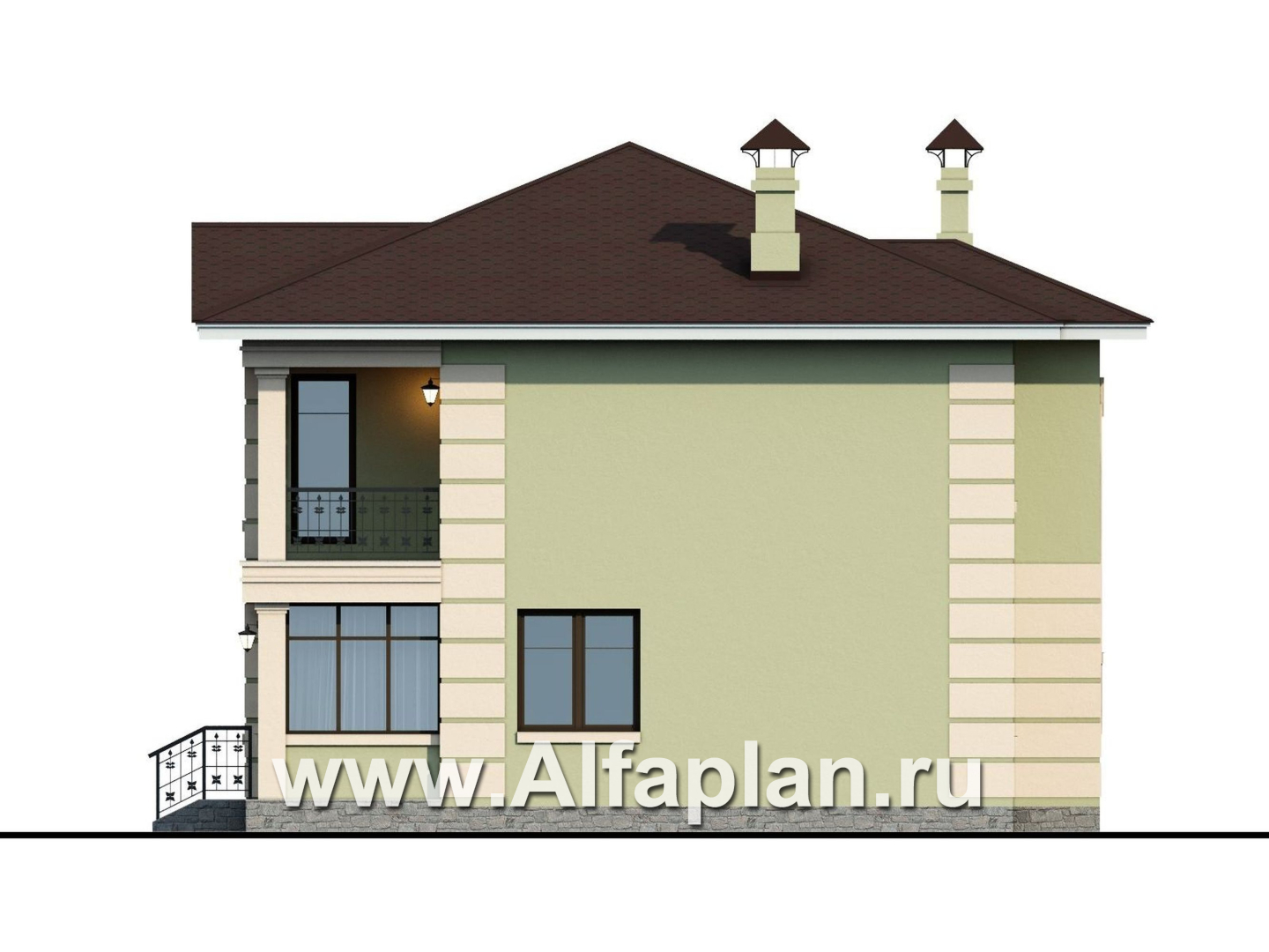 Проекты домов Альфаплан - «Знаменка» — компактный коттедж с удобной планировкой - изображение фасада №2
