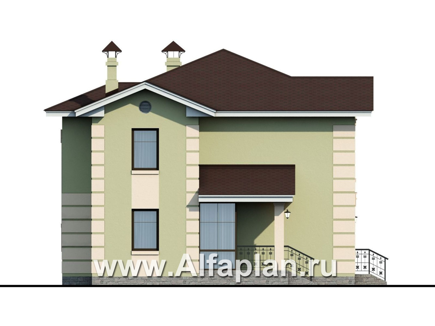 Проекты домов Альфаплан - «Знаменка» — компактный коттедж с удобной планировкой - изображение фасада №3