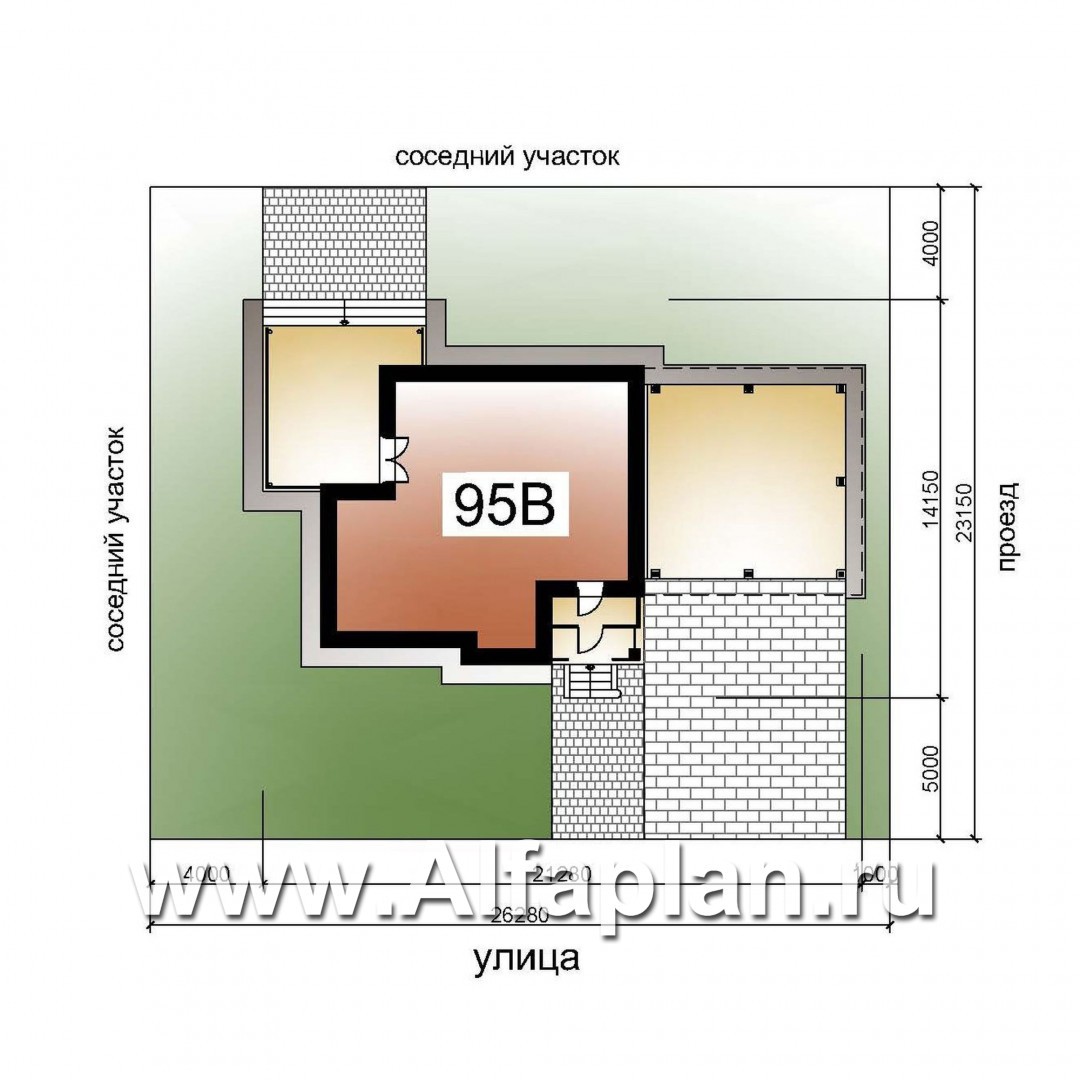 Проекты домов Альфаплан - «Дипломат Плюс» - дом с бильярдной и гаражом-навесом - дополнительное изображение №3