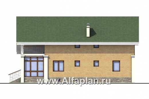 Проекты домов Альфаплан - «Мистер-Твистер» - дом с двумя жилыми комнатами на 1 эт - превью фасада №2