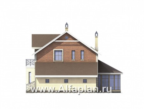 Проекты домов Альфаплан - «Нанси» - рациональный коттедж с гаражом - превью фасада №2