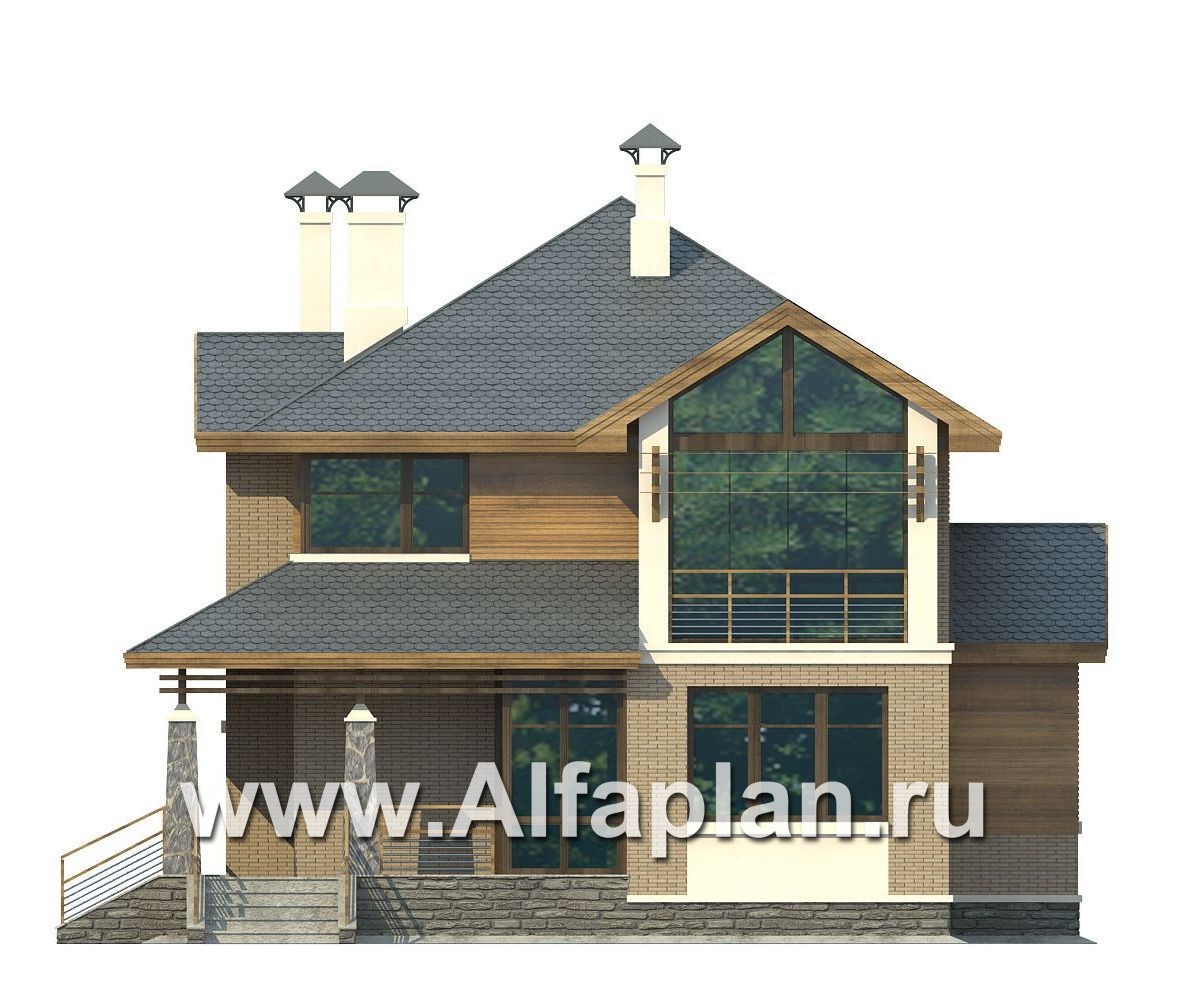 Проекты домов Альфаплан - «Вектор» - современный загородный коттедж - изображение фасада №1